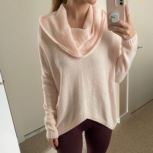 Express off the shoulder cowl neck pink sweater